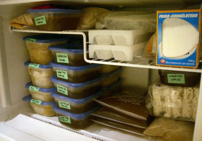 Freezer contenente di cibi già pronti congelati