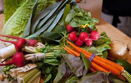 Contenuto di una cassetta di verdure diverse