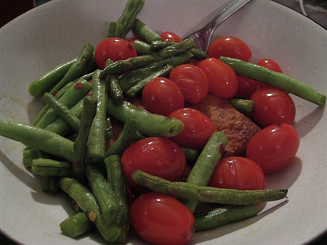 Pomodorini e fagiolini in insalata fredda alla Bocuse