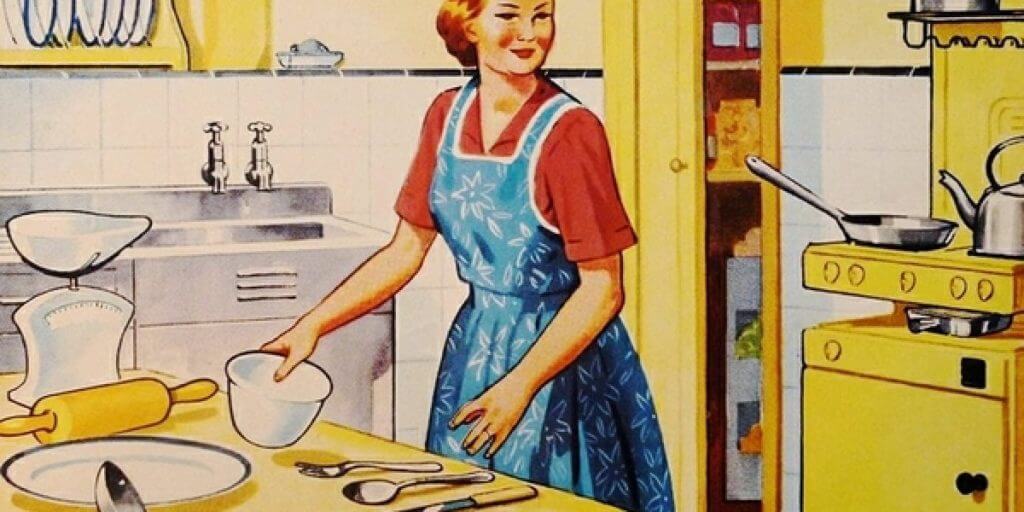 Nonna in cucina Disegno di nonna intenta a cucinare