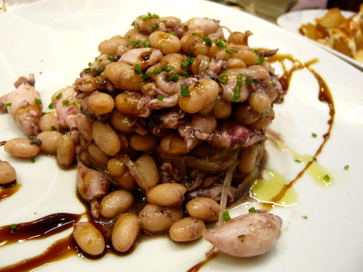 Insalata di moscardini e fagioli senza verdure