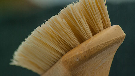 Spazzolino per scarpe a setole dure rotondo