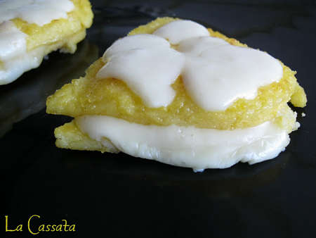 Cuori di polenta con formaggio fuso