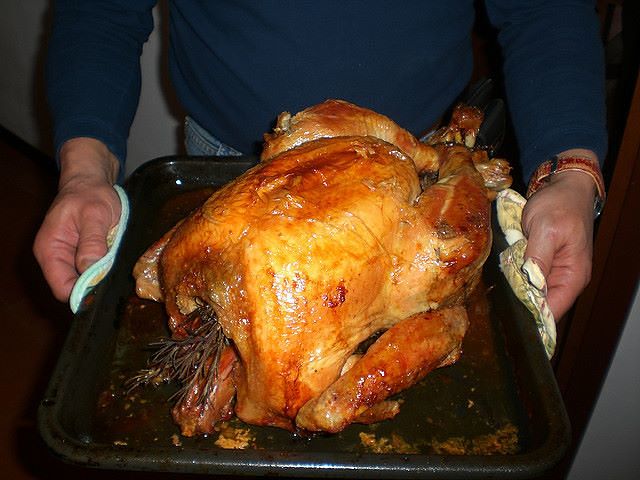 Tacchino ripieno appena sfornato