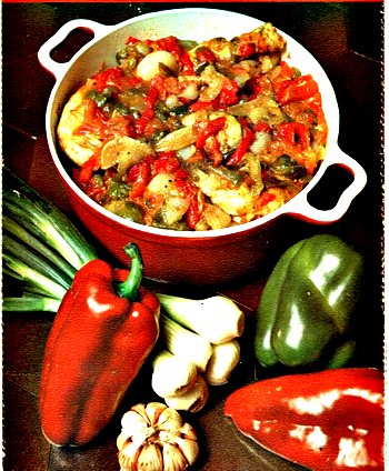 Pollo alla basca con peperoni