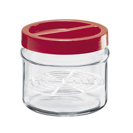 Arbanella in vetro con tappo ermetico e retina fermaverdure