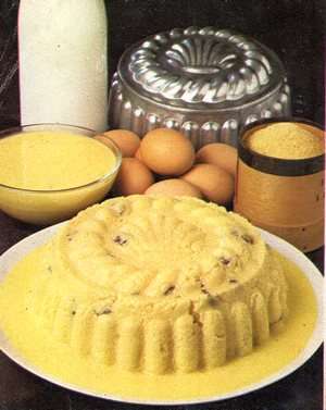 Dolce di semolino e crema inglese