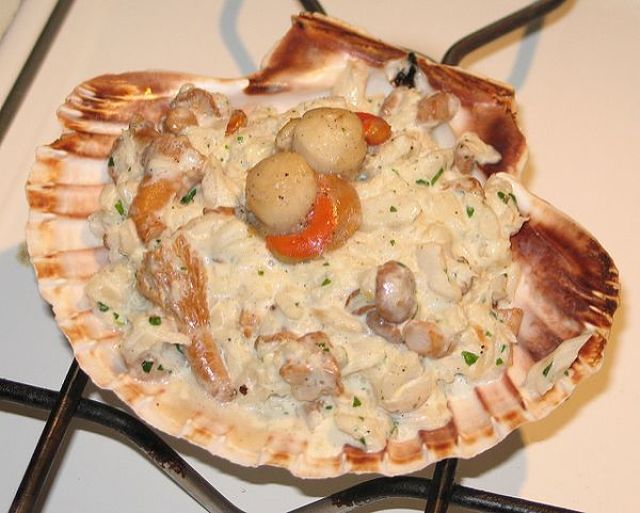 Capesante con champignon al gratin