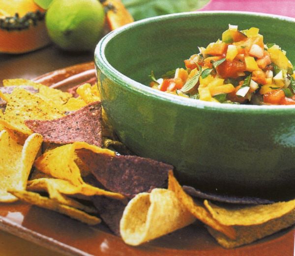 Tortillas con verdure e papaya