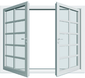 Finestra in alluminio smaltato bianco