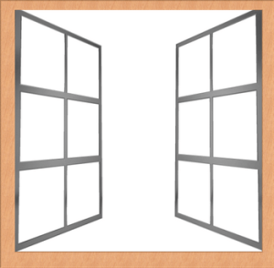 Sistema completo di finestra con infisso e serramenti 