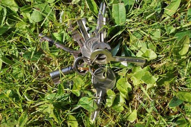 Chiavi di casa smarrite in un prato