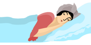 Vignetta di donna che dorme con la testa rialzata