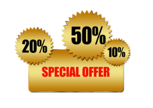 Bollini di offerte speciali