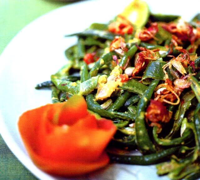 Fagiolini al cocco Come si presentano in tavola i fagiolini alla salsa di cocco