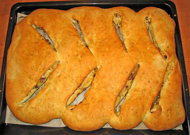 Fougasse provenzale nella teglia