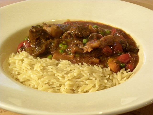 Gulash ungherese light senza strutto servito con riso lessato