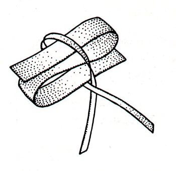 Immagine illustrativa della preparazione del fiocco per scarpine