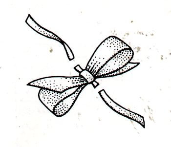 Immagine illustrativa della seconda fase preparazione del fiocco per scarpine