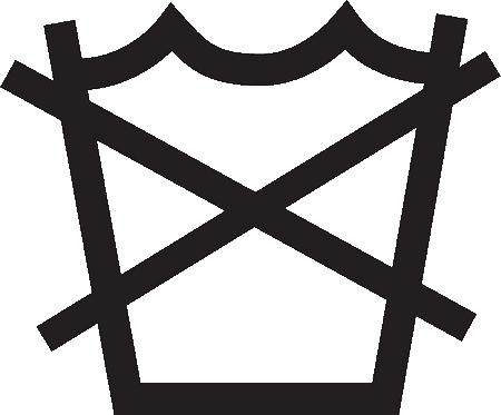 Simbolo che indica che un tessuto non è lavabile ad acqua