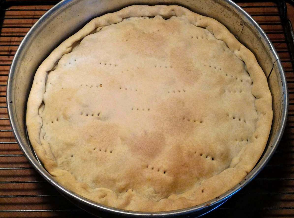 Aspetto della torta salata ligure chiamata baciocca