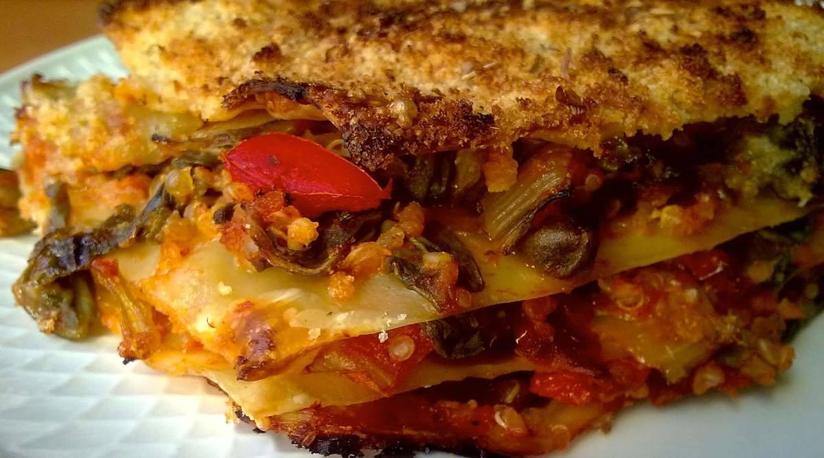 Lasagne con verdure senza la salsa besciamella Lasagne vegetariane al forno