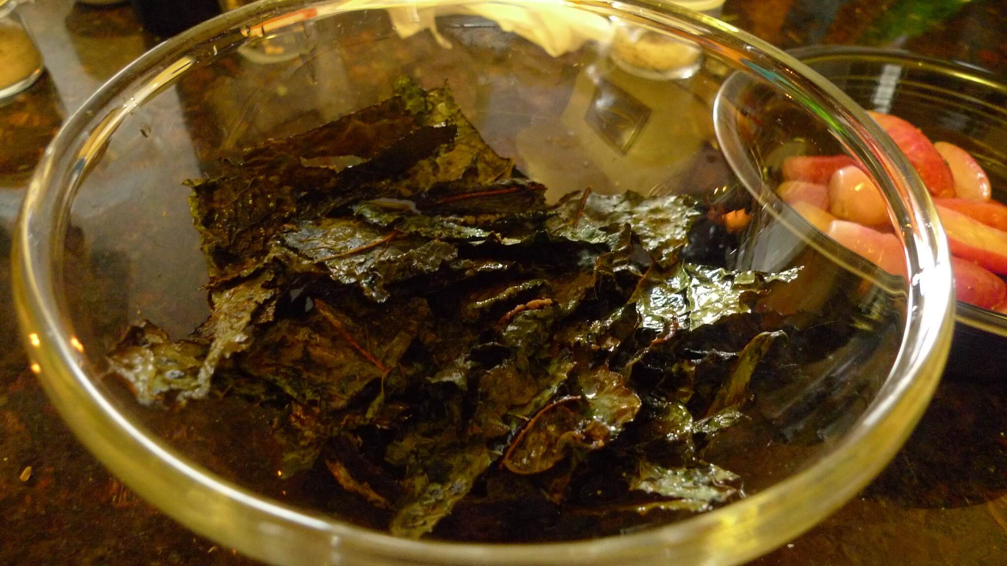 Chips di cavolo riccio