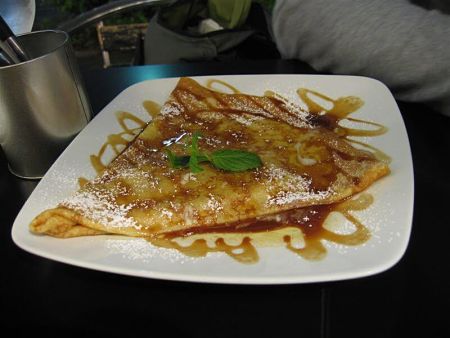 Crêpe con salsa al caramello