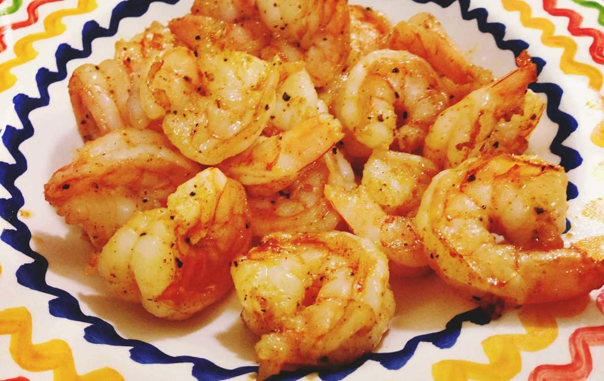 Gamberi al limone cotti in padella