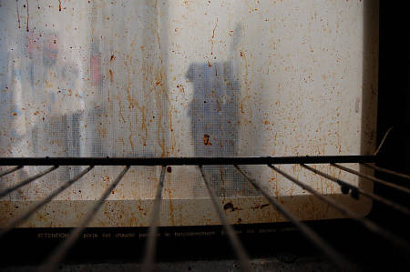 Vetro del forno incrostato ed unto