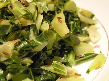 Contorno di scarti di cavolfiore stufati