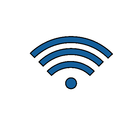 Simbolo del Wi-Fi in colore azzurro