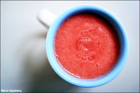 Aspetto del centrifugato di anguria fresco