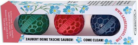 Confezione contente 3 palline pulisci borse di diversi colori