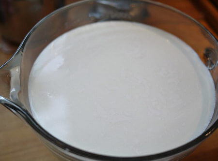 Latte messo a fermentare in ciotola di vetro