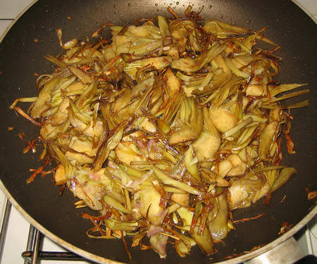 Carciofi cotti nella padella
