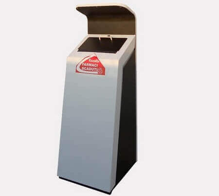 Aspetto del cassonetto per la raccolta dei farmaci scaduti