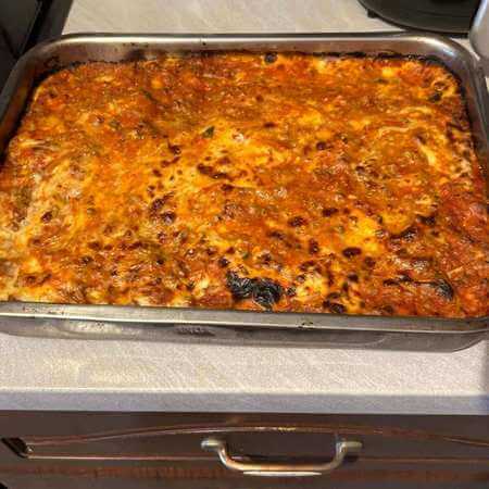 Anelletti con melanzane appena sfornati