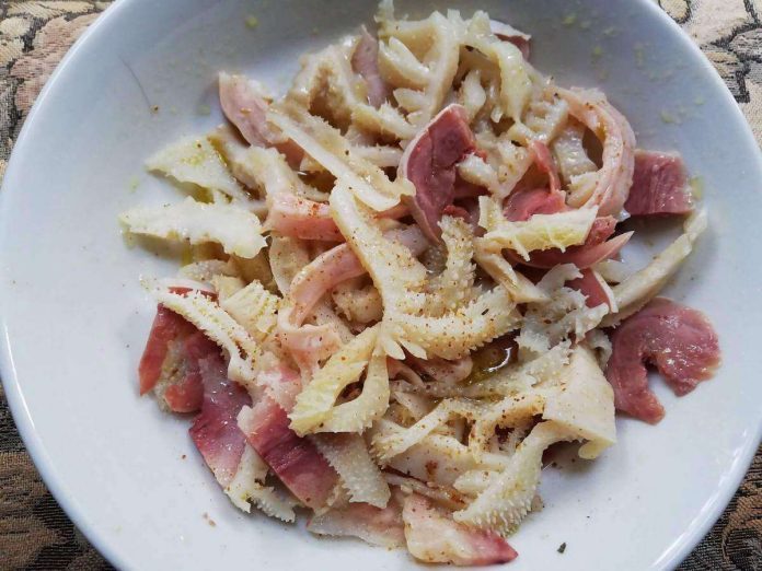 Aspetto della trippa in insalata alla genovese