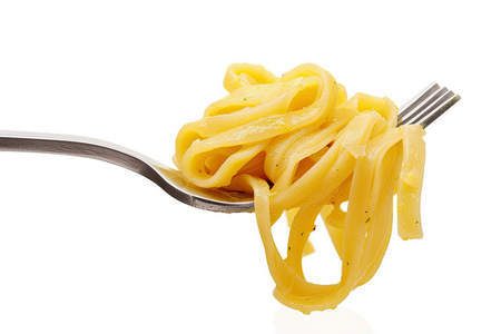 Tagliatelle cotte al dente sulla forchetta